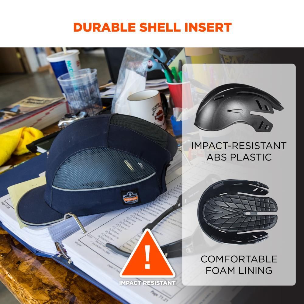 Ergodyne Skullerz 8960 Bump Cap Hat Short Brim Navy with LED Lighting Technology, large image number 4
