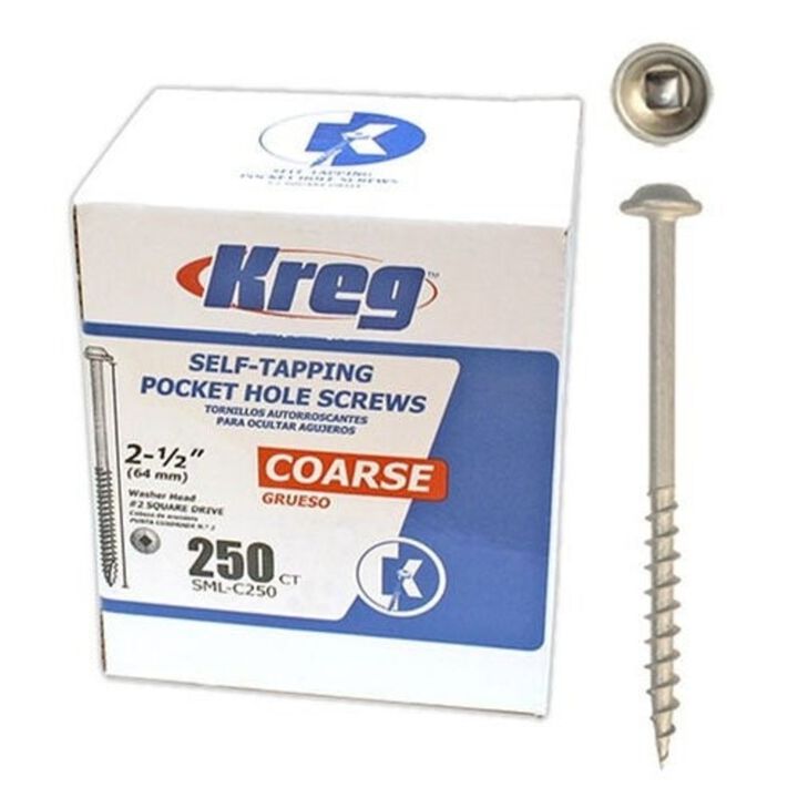 Kreg Pocket Screws - 2-1/2in #8 Coarse Washer-Head 250ct.