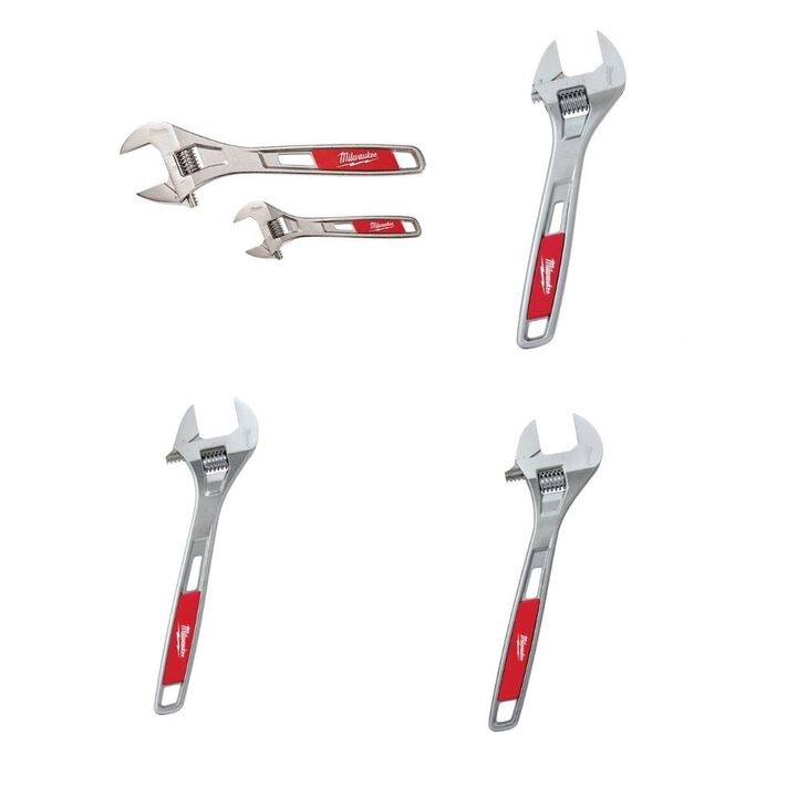 Milwaukee 2-Piece 6 and 10 Inch Wrench Set, 8 Inch 12 Inch 15 Inch Wrench Bundle