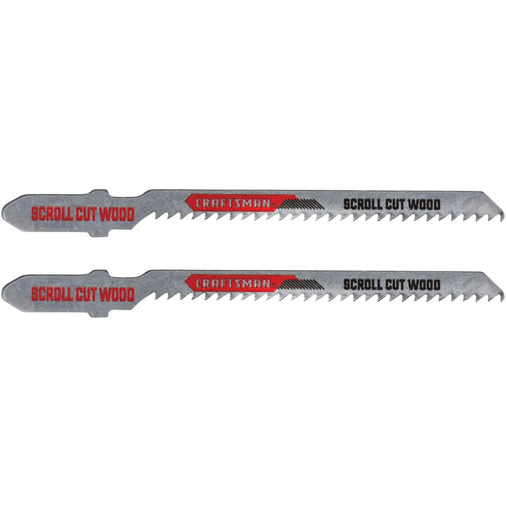 CRAFTSMAN 3-1/4 Inch 12 TPI T-Shank Scroll Jig Saw Blade, 2 Pack