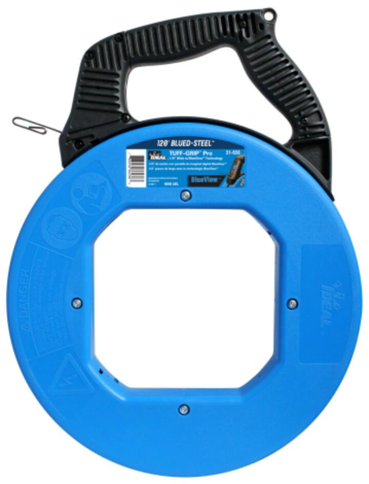 Ideal Industries 120 Ft. Blued-Steel Fish Tape with BlueView Display