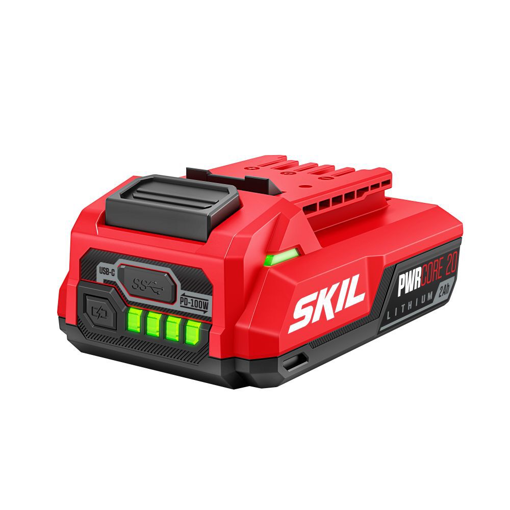 SKIL PWR CORE 20 Lithium-Ion 20V 2 Ah USB-C Power Tool Battery Pack with Fuel Indicator, large image number 1