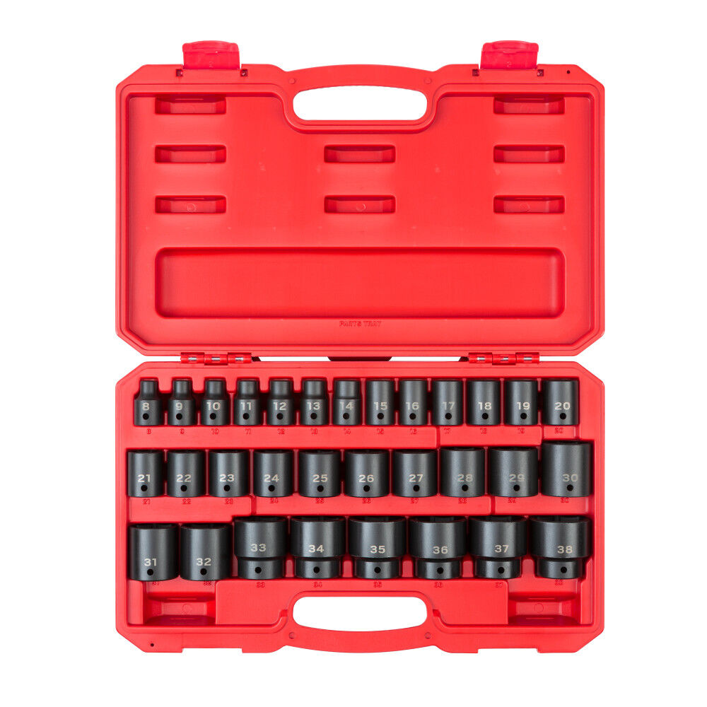 Tekton 1/2 Inch 6 Point Impact Socket Set Case, 31 Pieces (8-38 mm), large image number 1