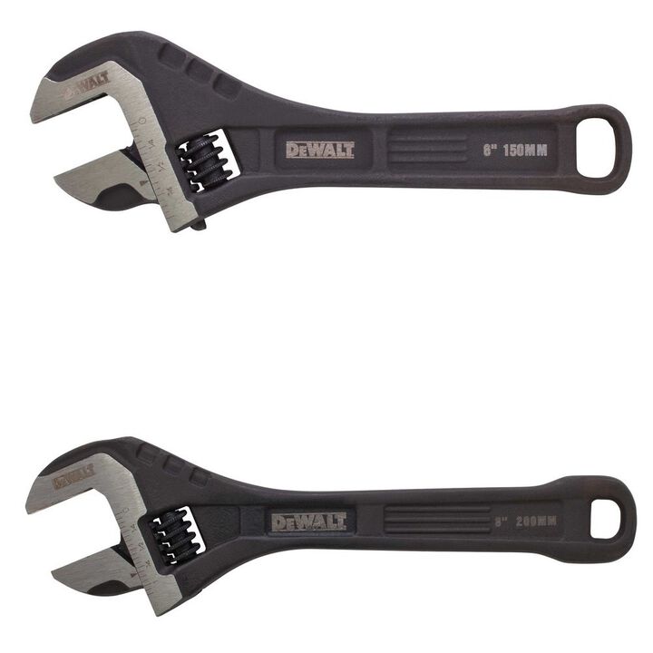 DEWALT 6 Inch & 8 Inch All-Steel Adjustable Wrench Bundle