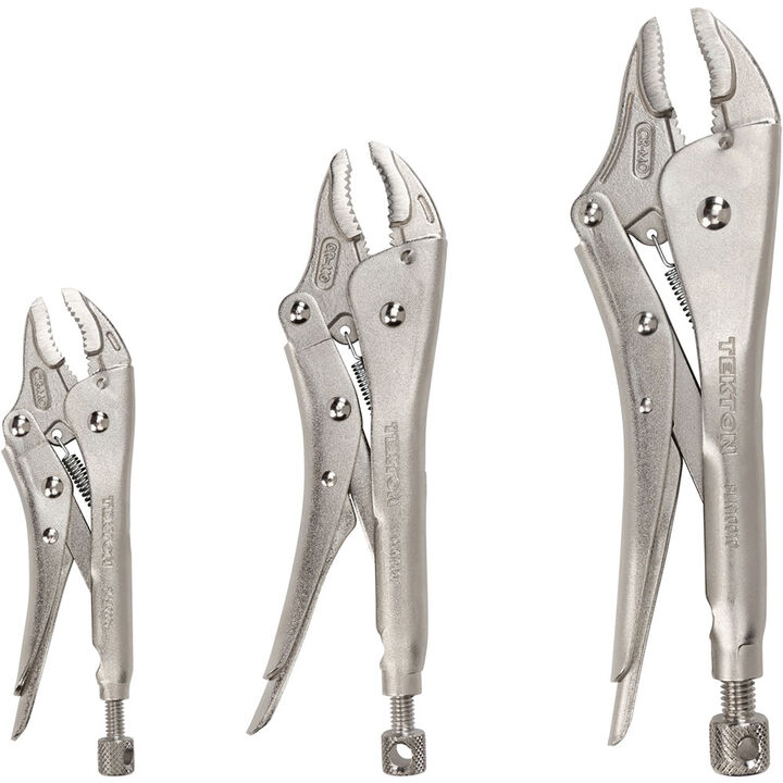 Tekton Curved Jaw Locking Pliers Set, 3 Pieces