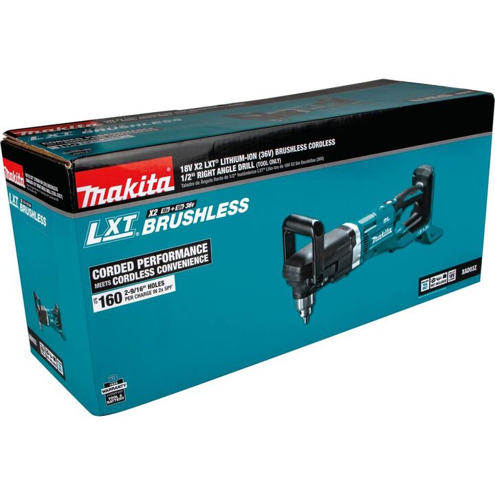 Makita 18V X2 (36V) LXT 1/2in Right Angle Drill (Bare Tool), large image number 9