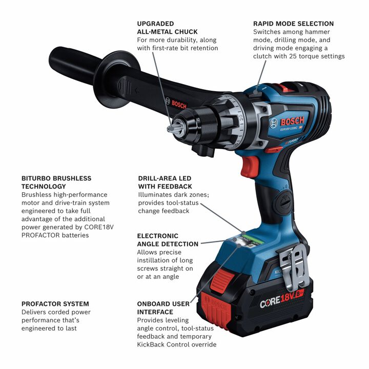 Bosch 18V 1/2 Inch Drill/Driver Kit, Reconditioned, large image number 1