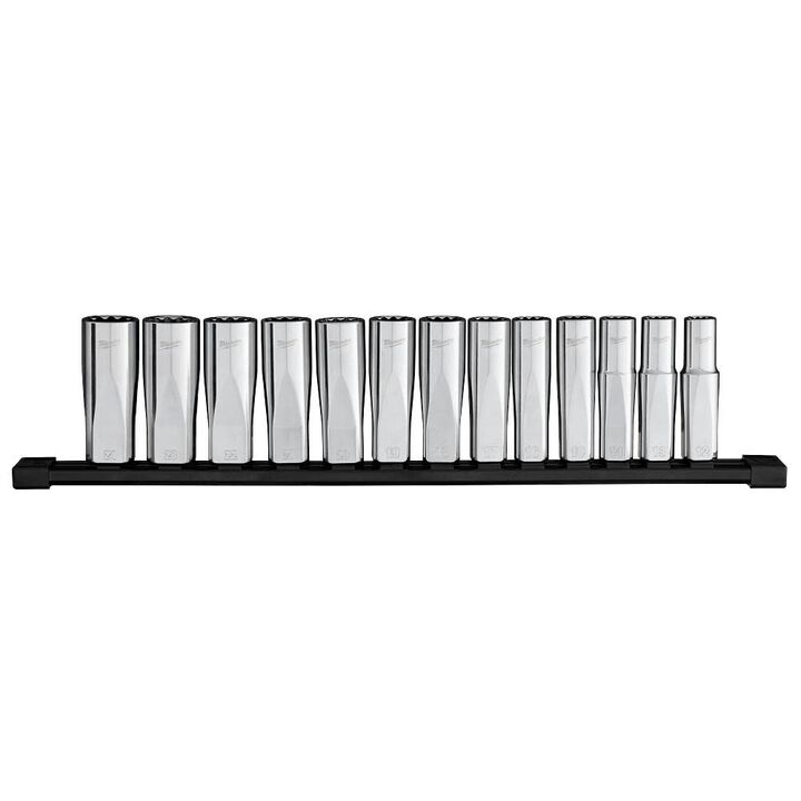 Milwaukee 1/2 Inch Deep 12 Point Socket Set, Metric, 13 Pieces, large image number 7