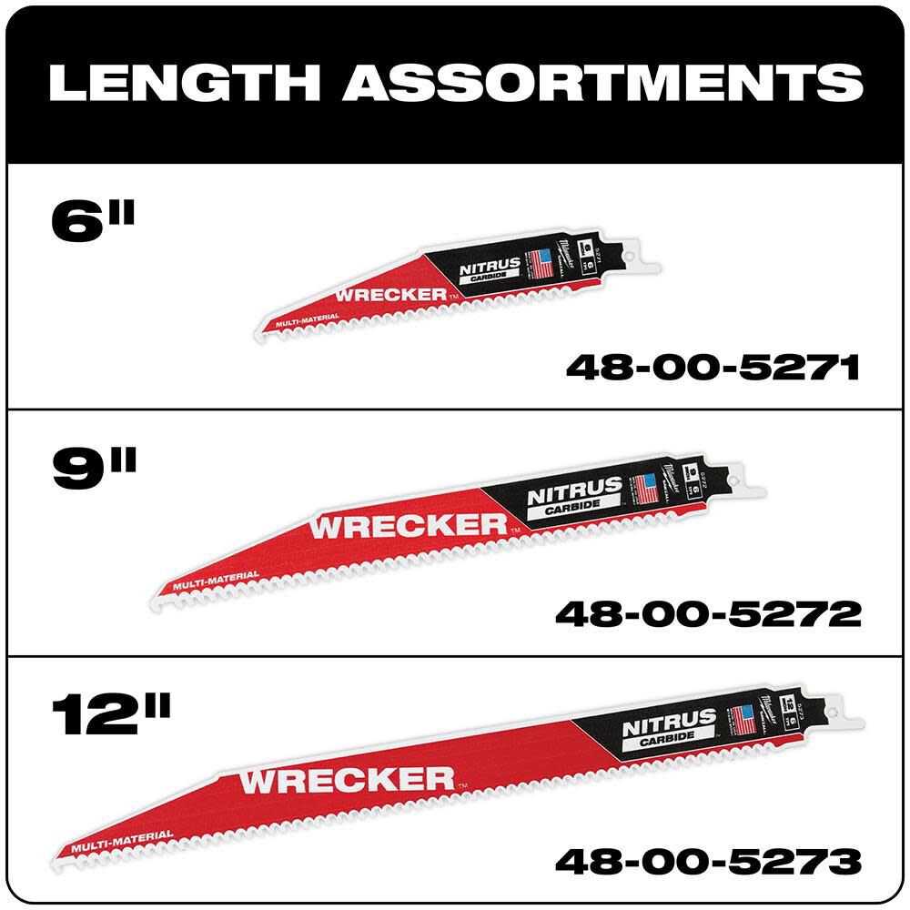 Milwaukee NITRUS CARBIDE WRECKER 12 Inch SAWZALL Blade Bundle, 10 Pieces, large image number 7
