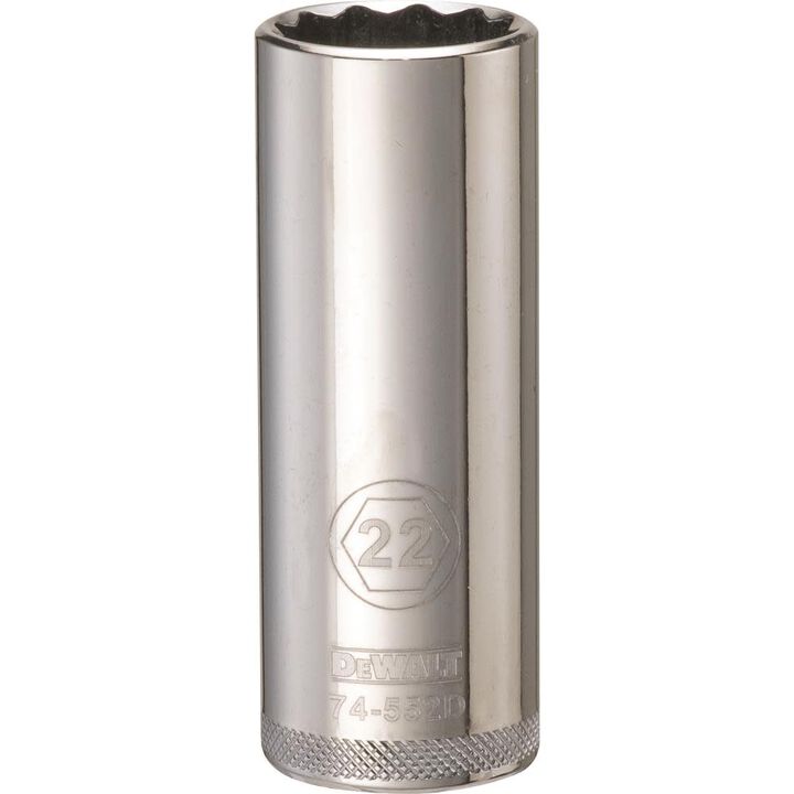 DEWALT Socket 12 Point 1/2in Drive Deep 22 MM