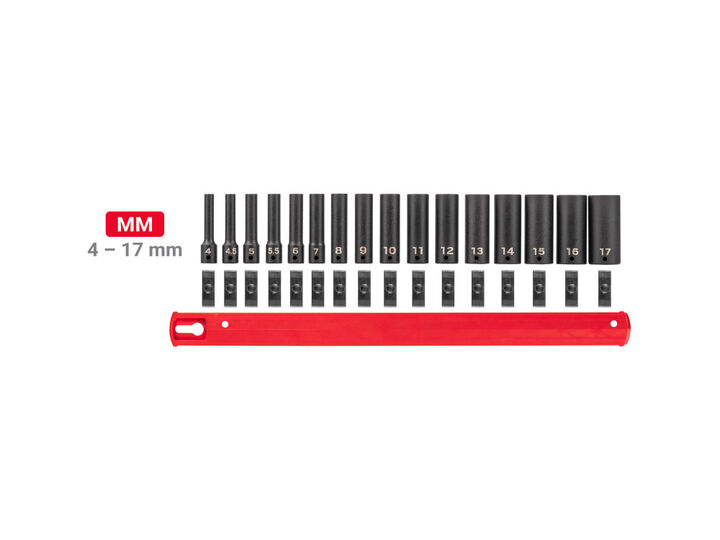 Tekton 1/4 Inch Deep 12 Point Impact Socket Set, 16 Piece (4-17 mm), large image number 4