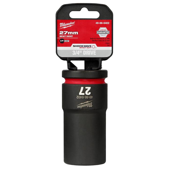 Milwaukee SHOCKWAVE Impact Duty Socket 3/4in Drive 27MM Deep 6 Point