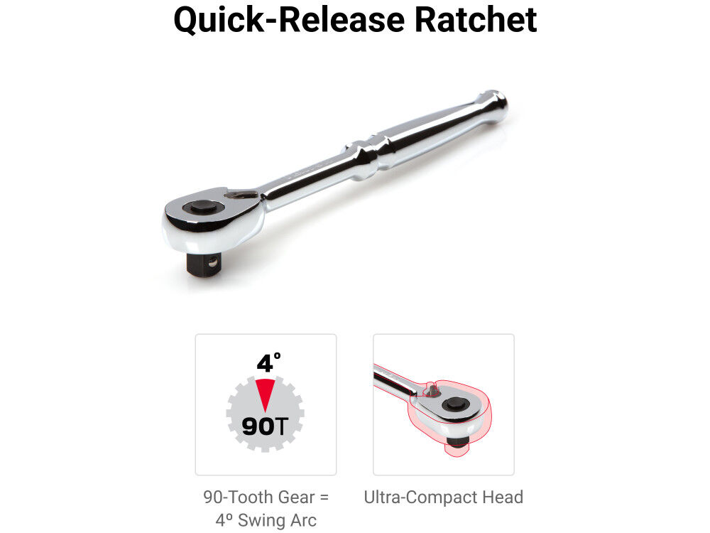 Tekton 3/8 Inch 6 Point Socket and Ratchet Set, 36 Pieces (1/4-1 Inch), large image number 4