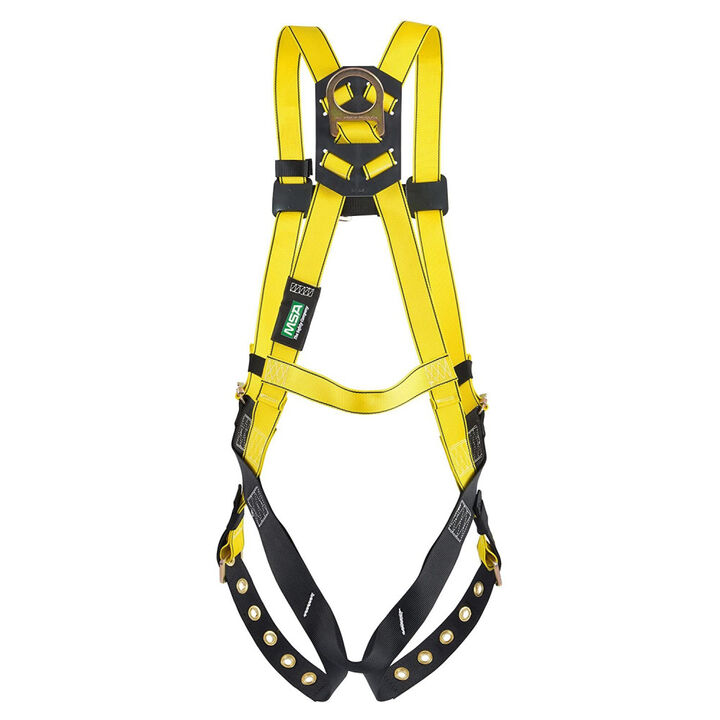 MSA Safety Works Full Body Harness with Tongue Buckle Leg Straps