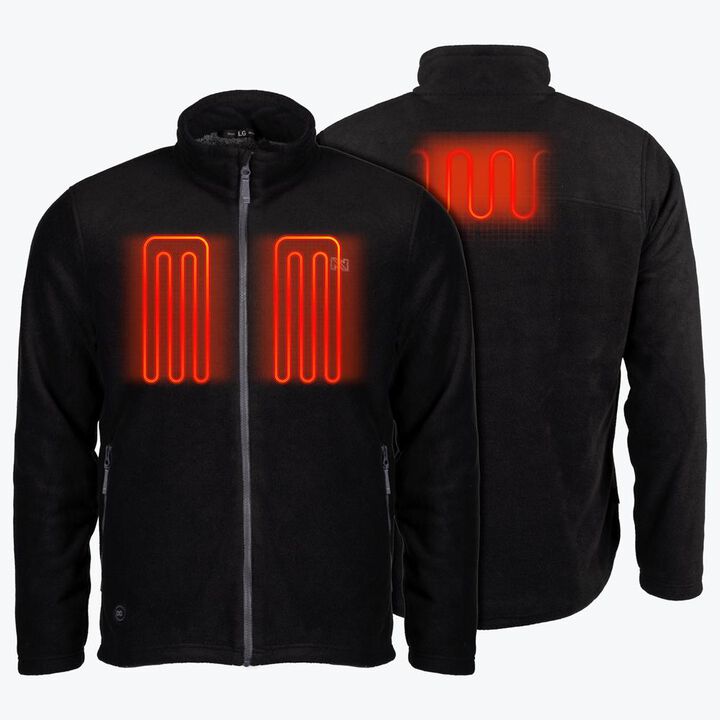 Mobile Warming Mens Trek 2.0 Fleece Heated Jacket Kit Black 3X, large image number 1