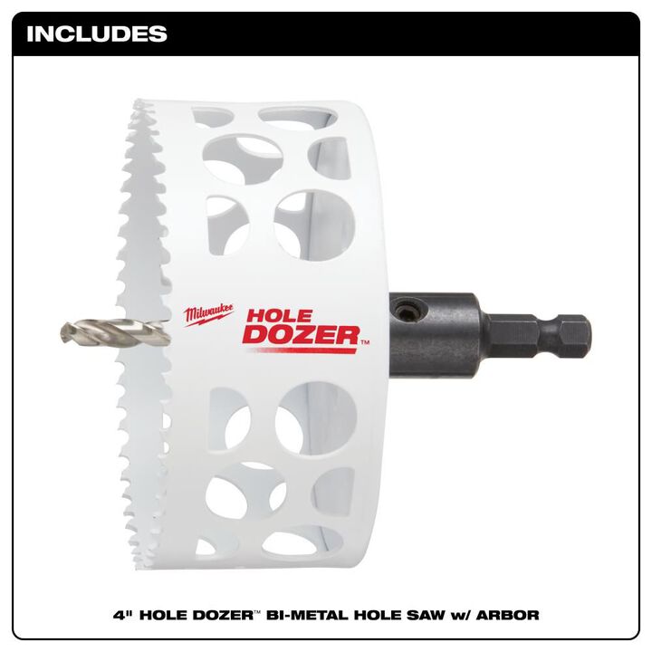 Milwaukee 4inch HOLE DOZER Bi-Metal Hole Saw with Arbor, large image number 1