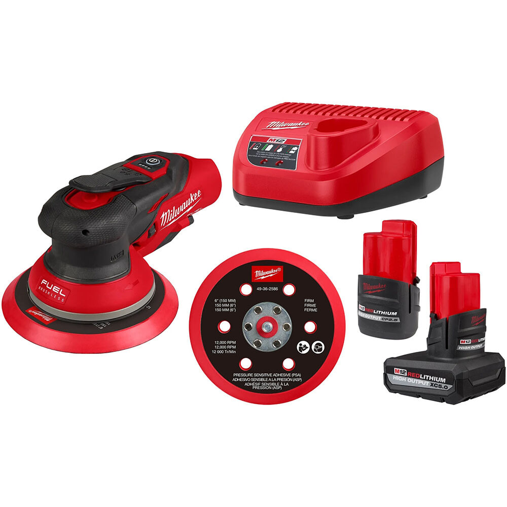 Milwaukee M12 FUEL 6" Random Orbital Sander Kit (3/16"), large image number 1