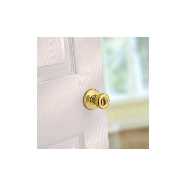 Kwikset Polished Brass Bed/Bath Tylo Privacy Door Knob Set, large image number 3