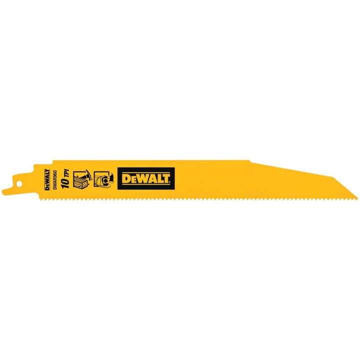 DEWALT 9 Inch 10 TPI Demolition BiMetal Reciprocating Saw Blades, 5 Pieces