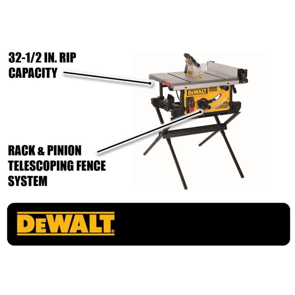 DEWALT 10 In. Job Site Table Saw with Scissor Stand, large image number 2