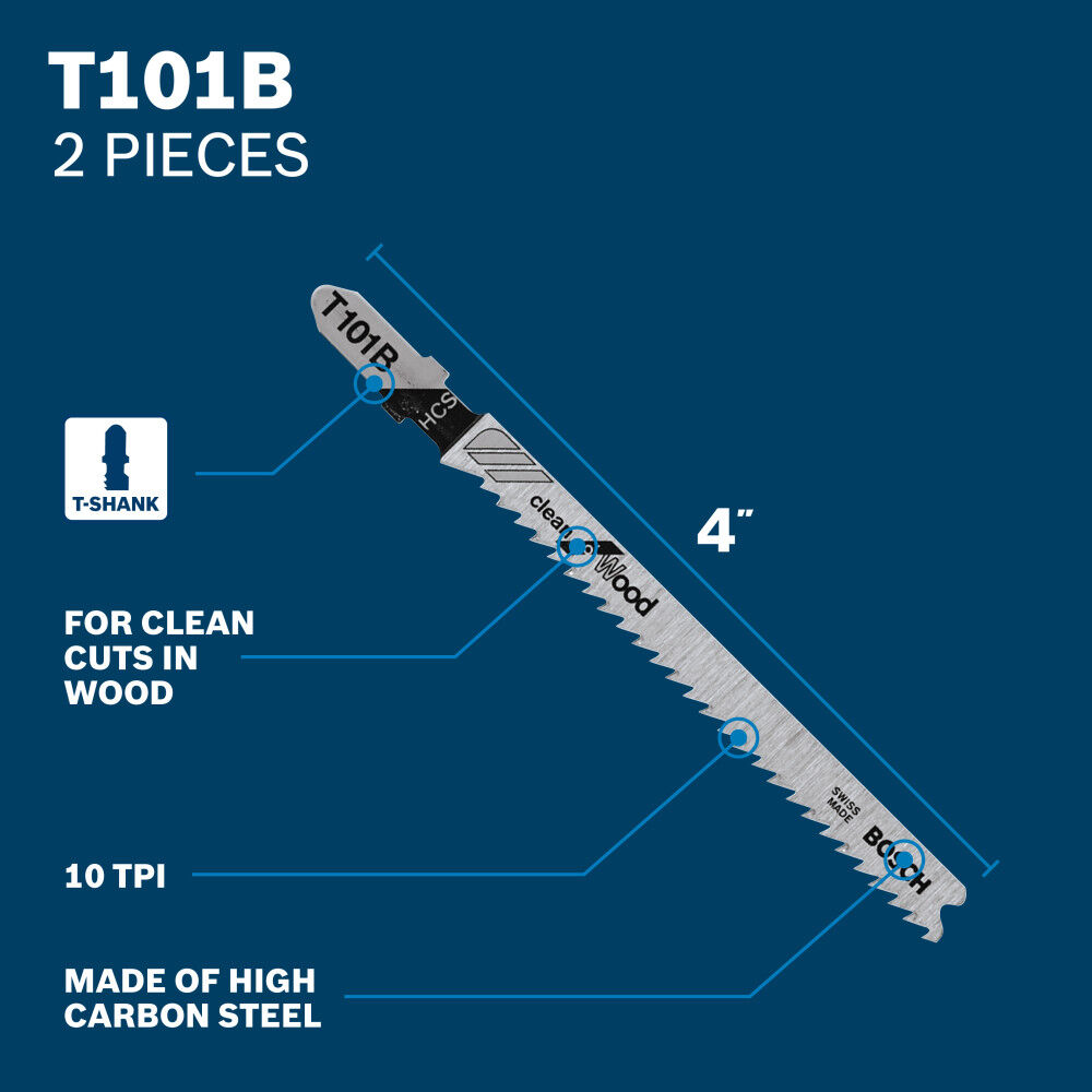 Bosch Wood and Metal Cutting T-Shank Jig Saw Blade Set 10 Pieces, large image number 8