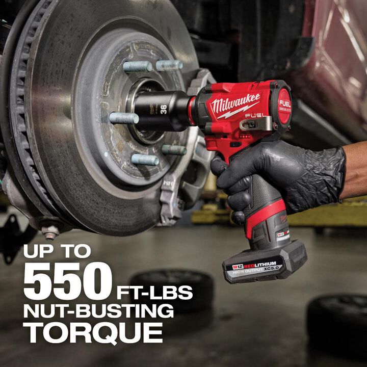 Milwaukee M12 FUEL Stubby 1/2" Impact Wrench (Bare Tool) with Protective Boot, large image number 8