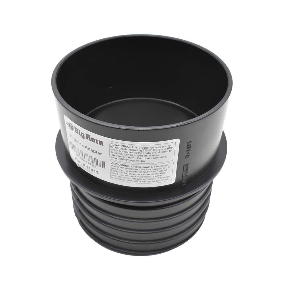 Big Horn 4 x 4 Inch Black Plastic Spiral End Quick Disconnect Adapter, large image number 1