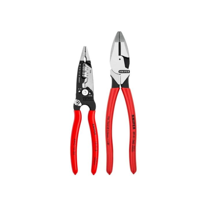Knipex Linemans Pliers and Forged Wire Stripper Electrical Set 2 Piece