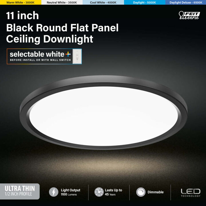 Feit Electric 1 Inch 13.7W 1100 Lumens LED Ceiling Light Fixture White, large image number 4