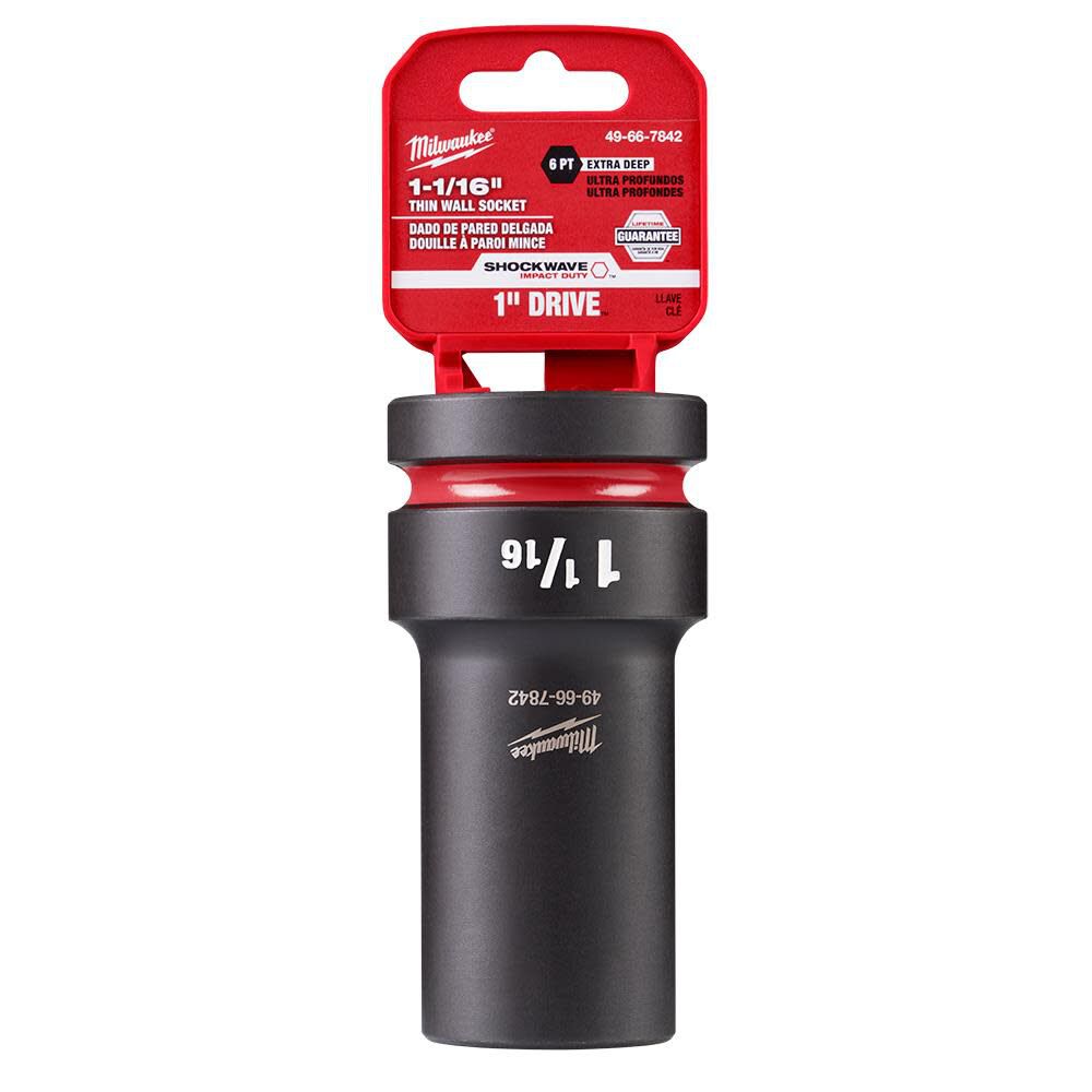 Milwaukee SHOCKWAVE Impact Duty 1 in Drive 1-1/16 in Thin Wall Extra Deep 6 Point Socket, large image number 8