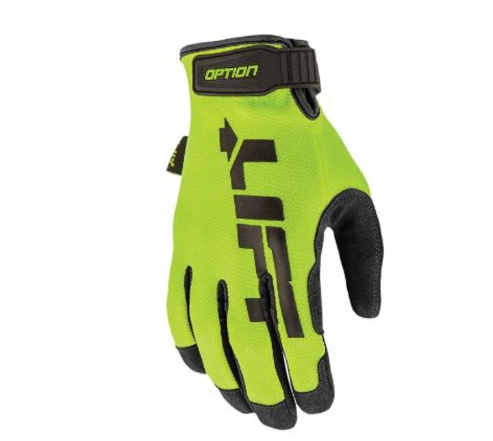 Lift Safety Gloves Synthetic Leather Option with Air Mesh Large Hi-Viz Yellow