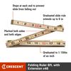 Crescent Lufkin 5/8in x 6' Red End Wood Rule with 6in Slide Rule Extension, small image number 2