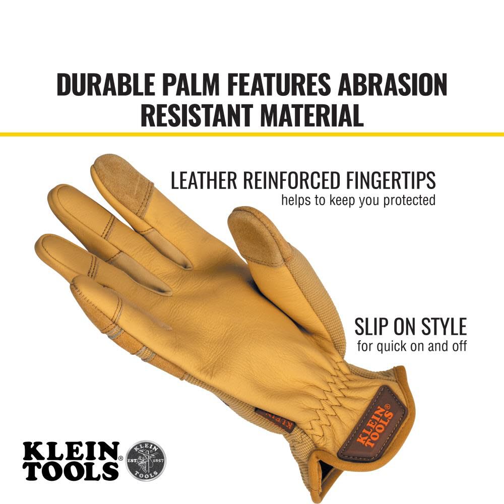 Klein Tools Leather All Purpose Gloves, Large, large image number 3