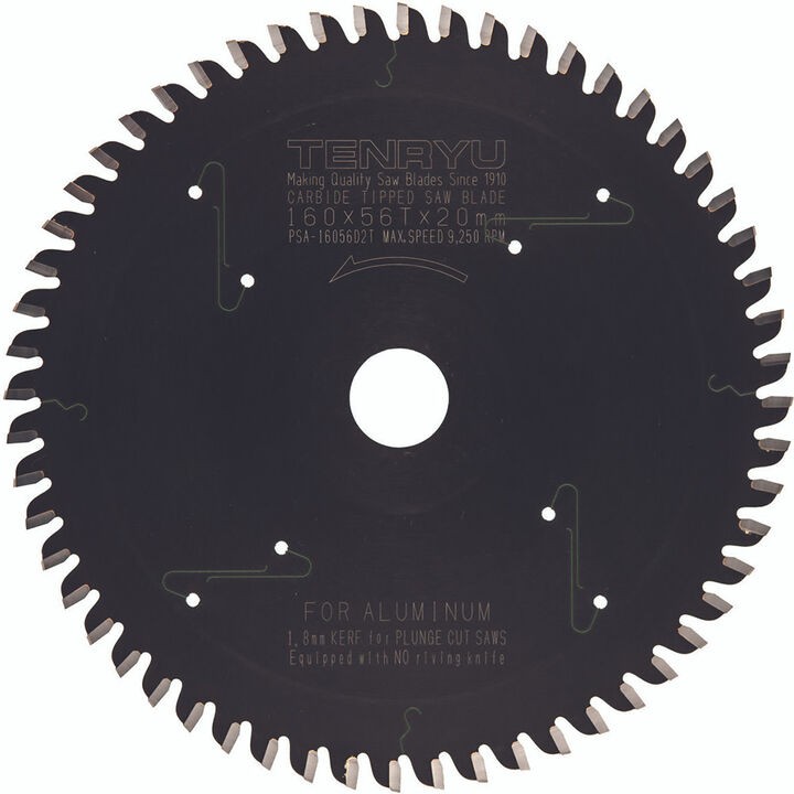 Tenryu 160 mm x 45T PTFE Coated Plunge Cut Saw Blade for Wood