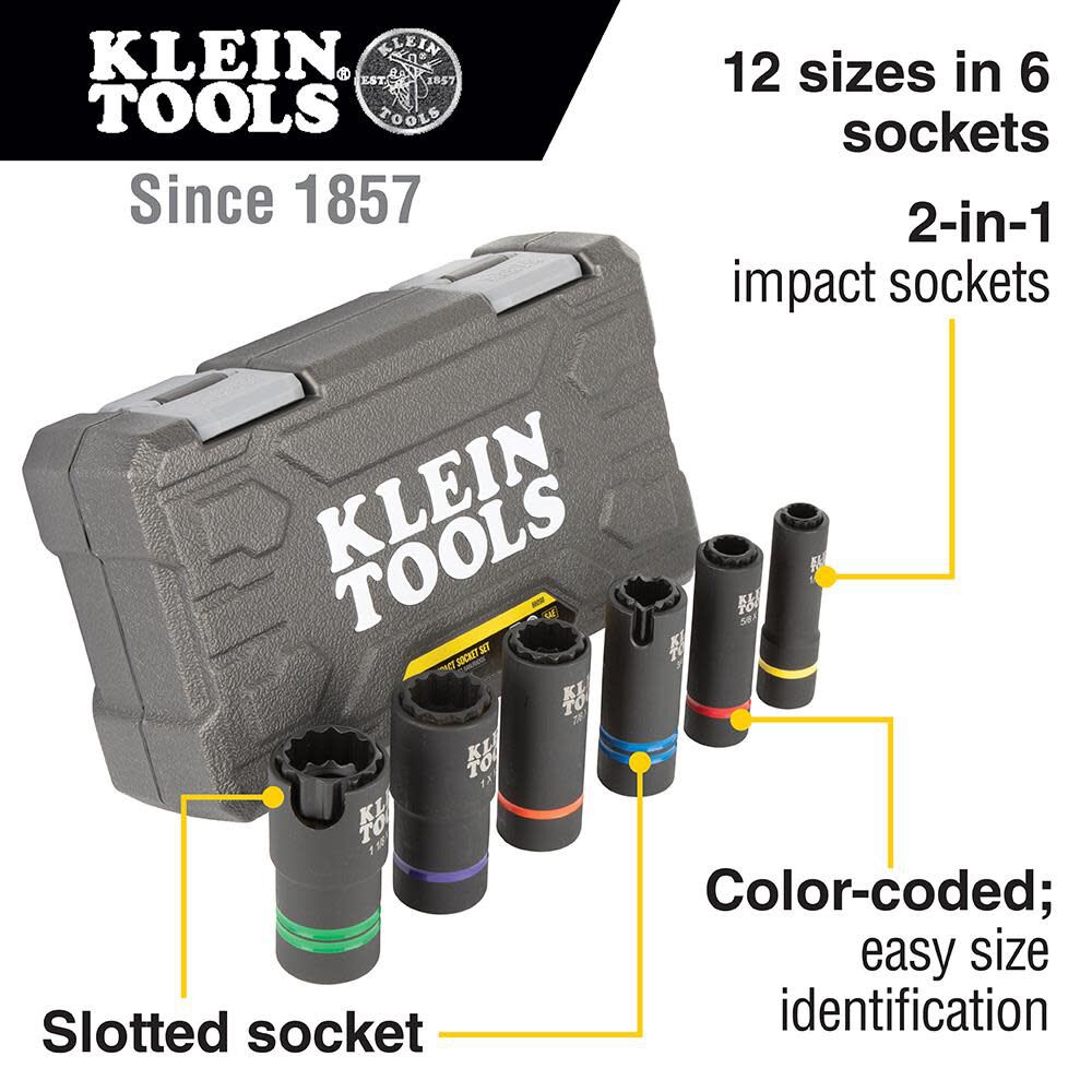 Klein Tools 5-in-1 Impact Socket Set 8 Pieces, large image number 3