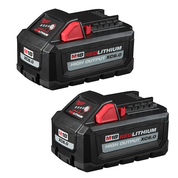 Milwaukee M18 REDLITHIUM HIGH OUTPUT XC 18V 6Ah Lithium Ion Power Tool Battery Pack with Fuel Indicator