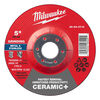 Milwaukee 5 Inch x 1/4 Inch x 7/8 Inch Ceramic+ Metal Grinding  Wheel Type 27, small image number 1