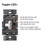 Lutron Toggler LED+ 120V 150W 1P Gloss White 3-Way Dimmer Switch, small image number 2