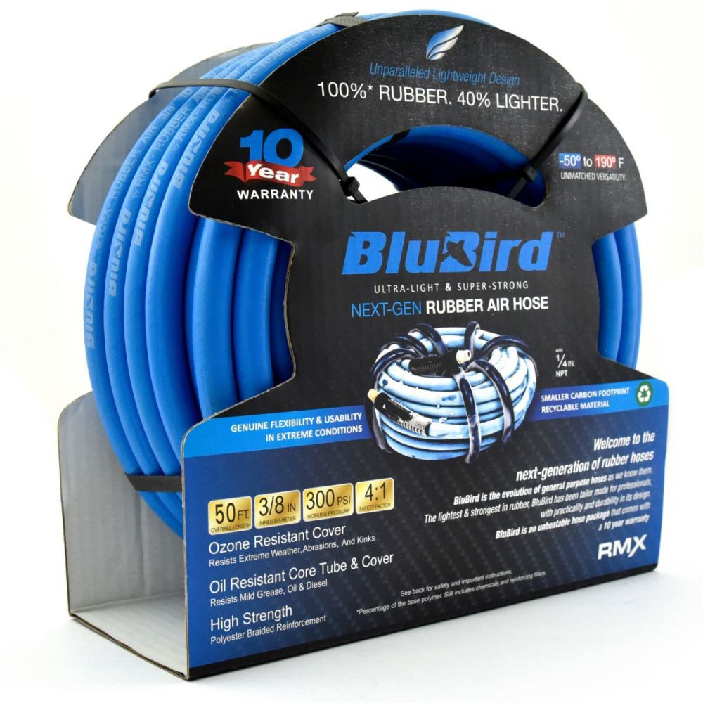 BluBird Nex-Gen 3/8 Inch x 50 Ft. Rubber Air Hose Assembly, large image number 4
