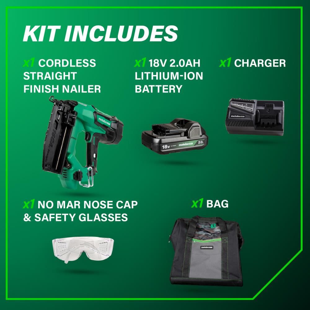 Metabo HPT 18V MultiVolt Straight Finish Nailer 16 Gauge 2Ah Kit, large image number 5