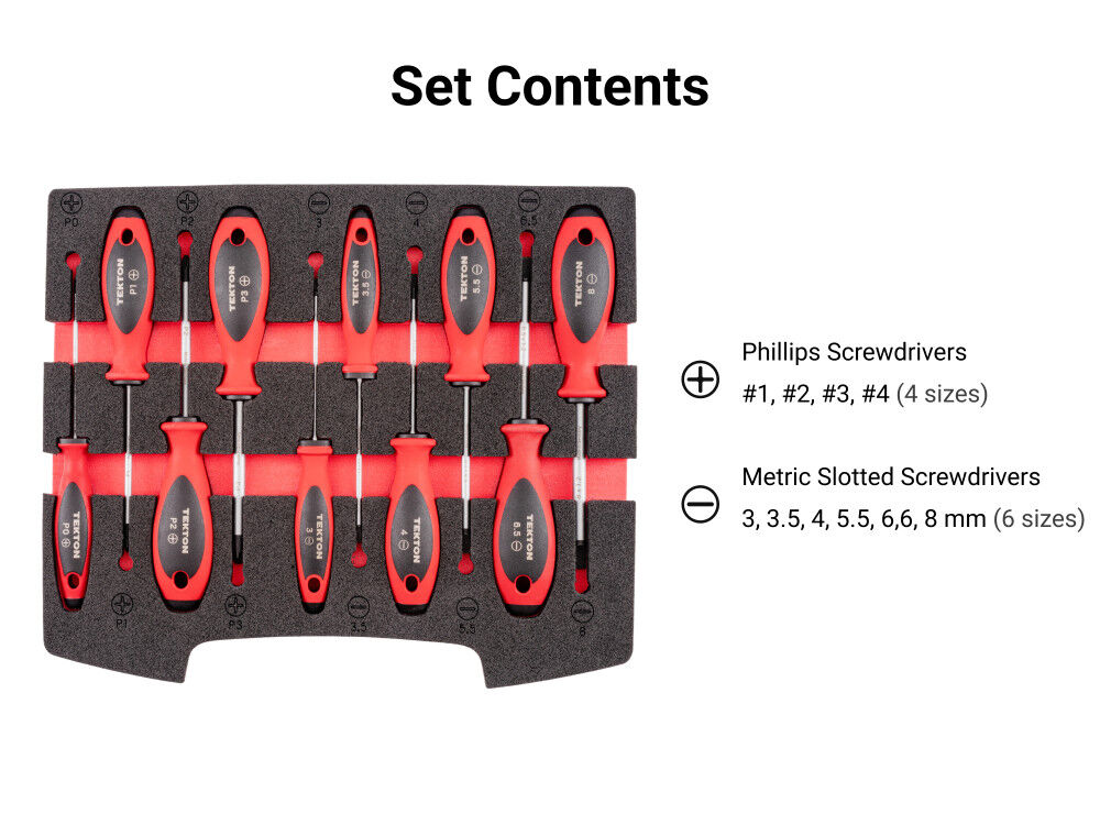 Tekton Screwdriver Set Drawer 18 Piece #0-#3 3-8 mm T10-T30 #1-#2, large image number 5
