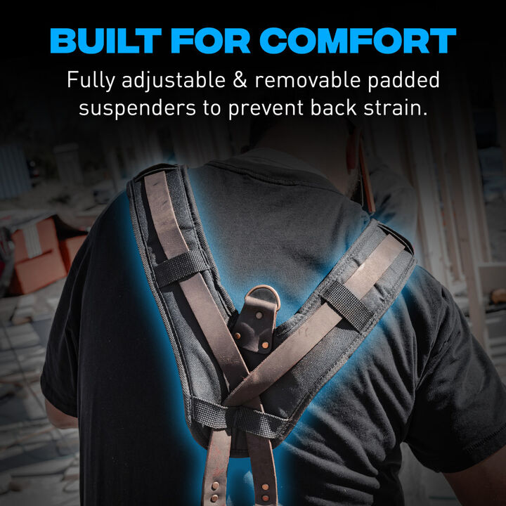 Ox Tools OX Pro Oil-Tanned Leather Framer Tool Rig With Suspenders Large, large image number 3