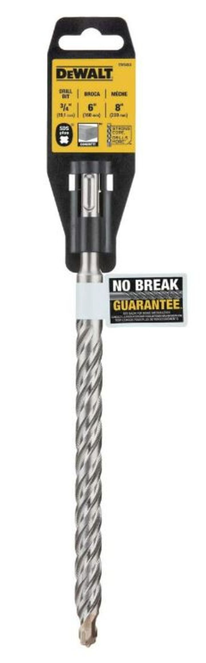 DEWALT 3/4 in x 6 in x 8 in Rock Carbide SDS Plus Hammer Drill Bit