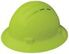 Delta Plus Hi-Vis Lime Americana Full Brim Vent Hard Hat Ratchet Suspension, small image number 1