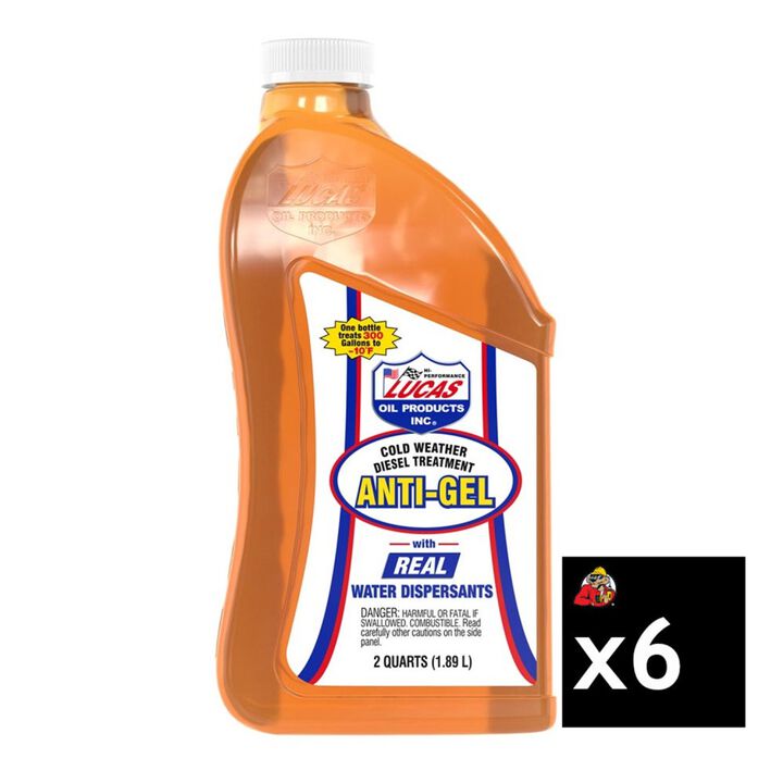 Lucas Oil 1/2 Gallon Anti Gel Cold Weather Diesel Treatment 6 Piece Bundle