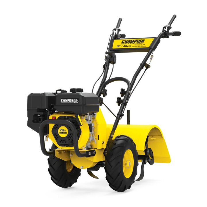 Champion Power Equipment Champion 19-Inch Counter Rotating Rear Tine Tiller with Self-Propelled Agricultural Tires