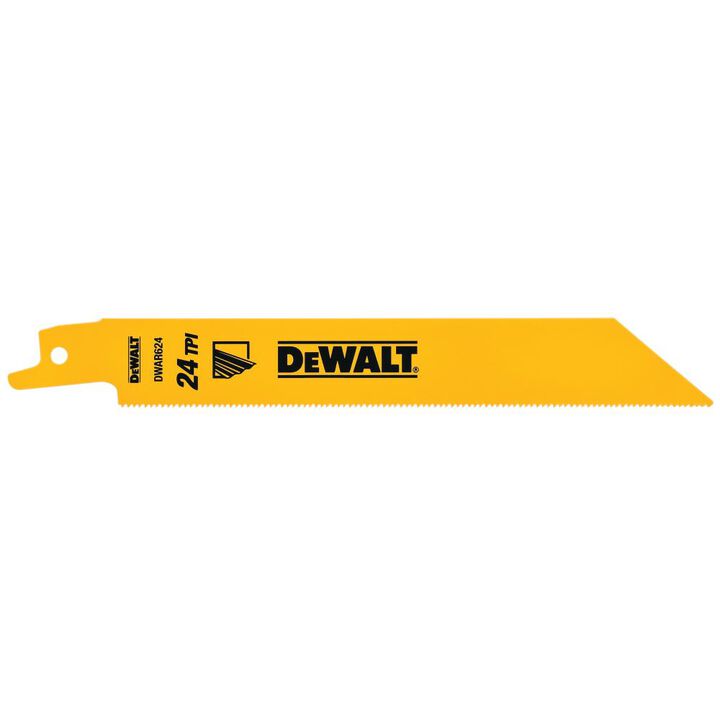 DEWALT 6-in 24TPI Straight Back Bi-Metal Reciprocating Saw Metal Cutting Blades