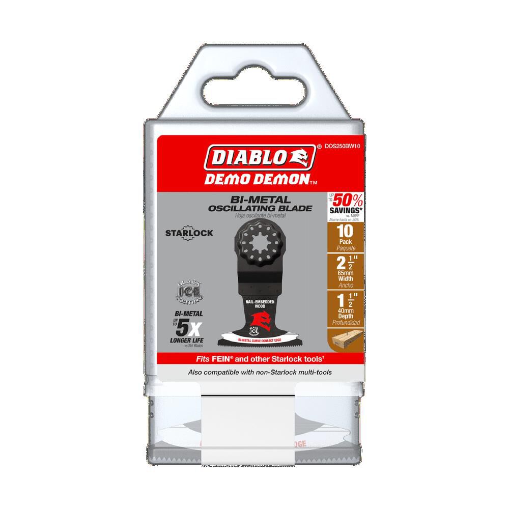 Diablo Tools 2-1/2in Starlock Bi-Metal Oscillating Blade for Nail-Embedded Wood, large image number 5