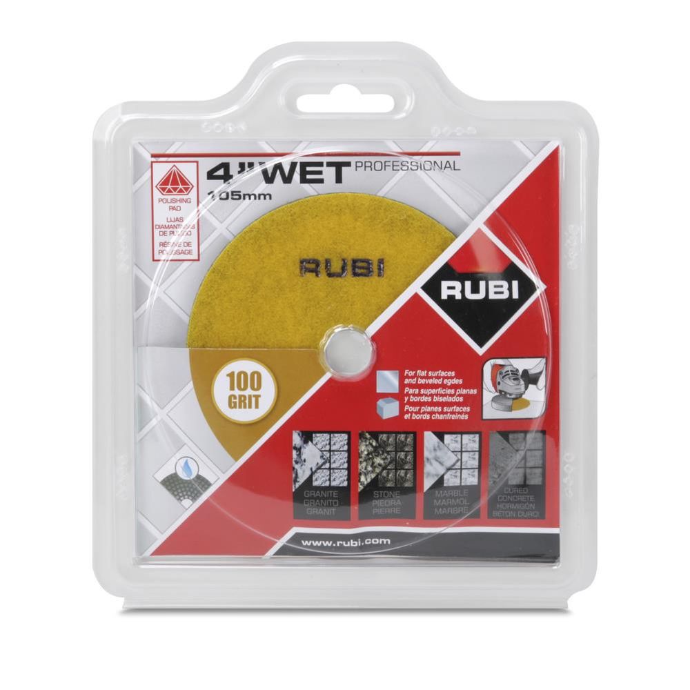 Rubi Tools Resin Wet Polishing Pad 100 Grit 4 In., large image number 1