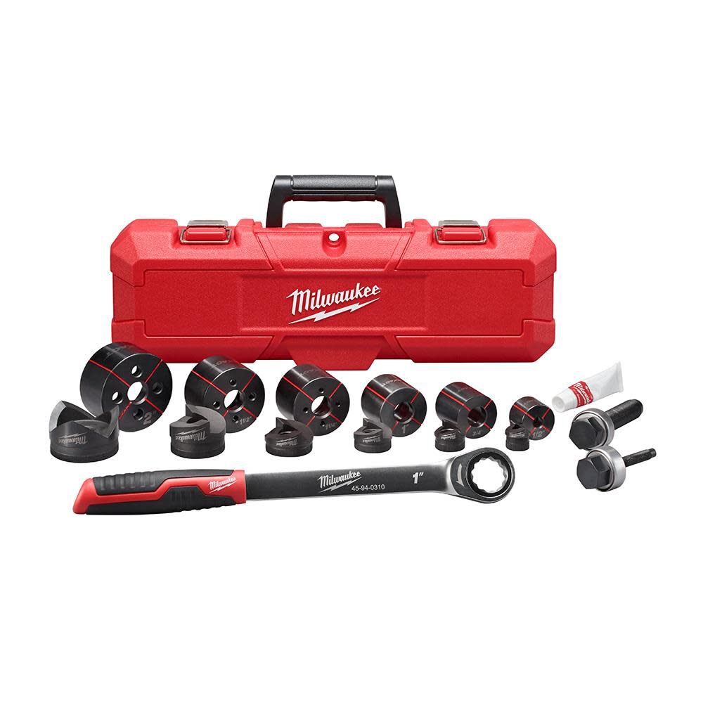 Milwaukee EXACT 1/2 in. to 2 in. Hand Ratchet Knockout Set, large image number 1